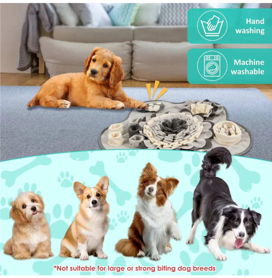 Dog Snuffle Mat Pet Toys Interactive Training Sniff Natural Feeding Mat Squeaker Dog Treat Relieve Pressure Snuffle Toys